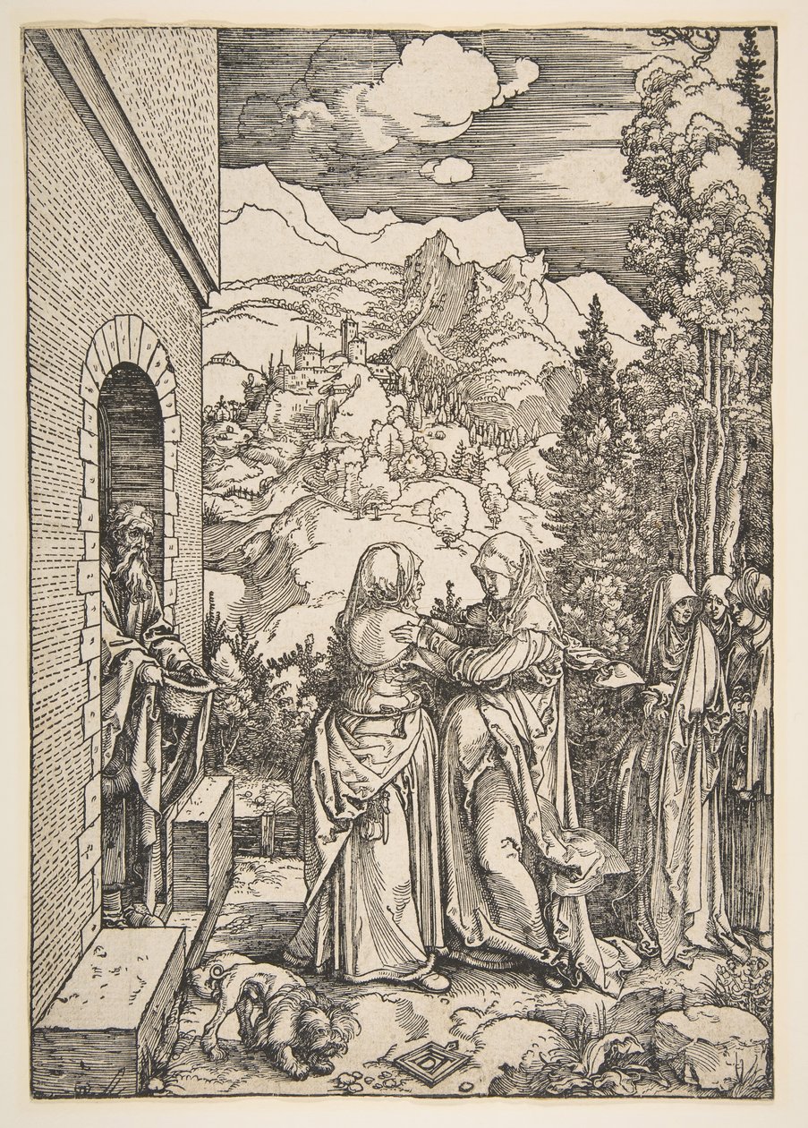 De Visitatie uit Het leven van de Maagd door Albrecht Dürer