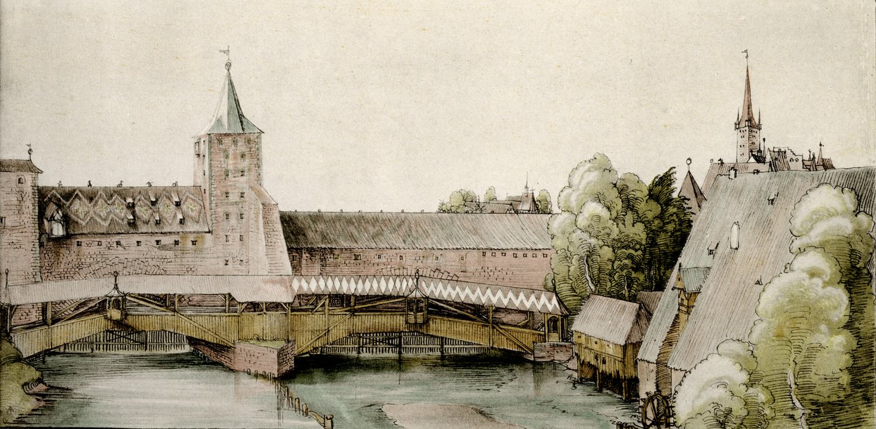 De droogdok bij Hallertor in Neurenberg door Albrecht Dürer