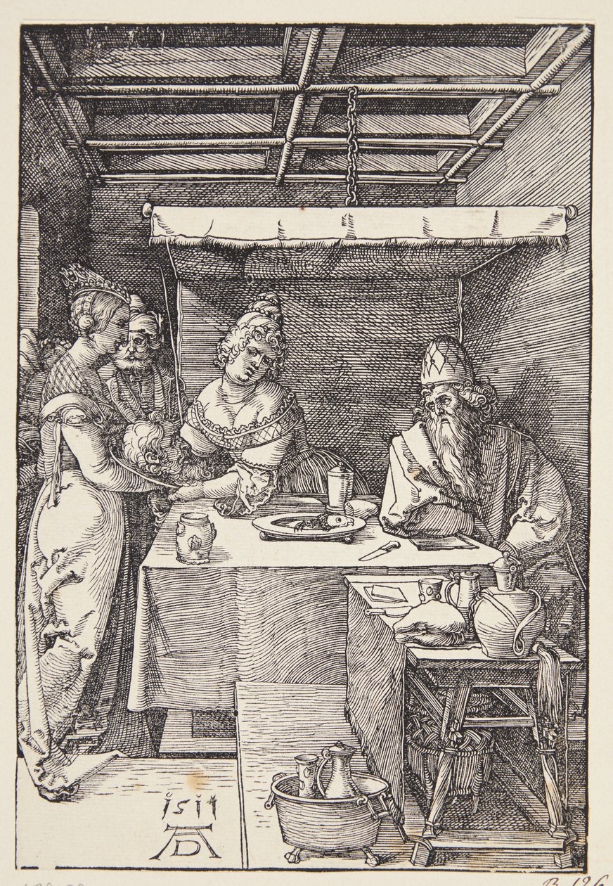 Het hoofd van Johannes de Doper gebracht naar Herodias door Albrecht Dürer
