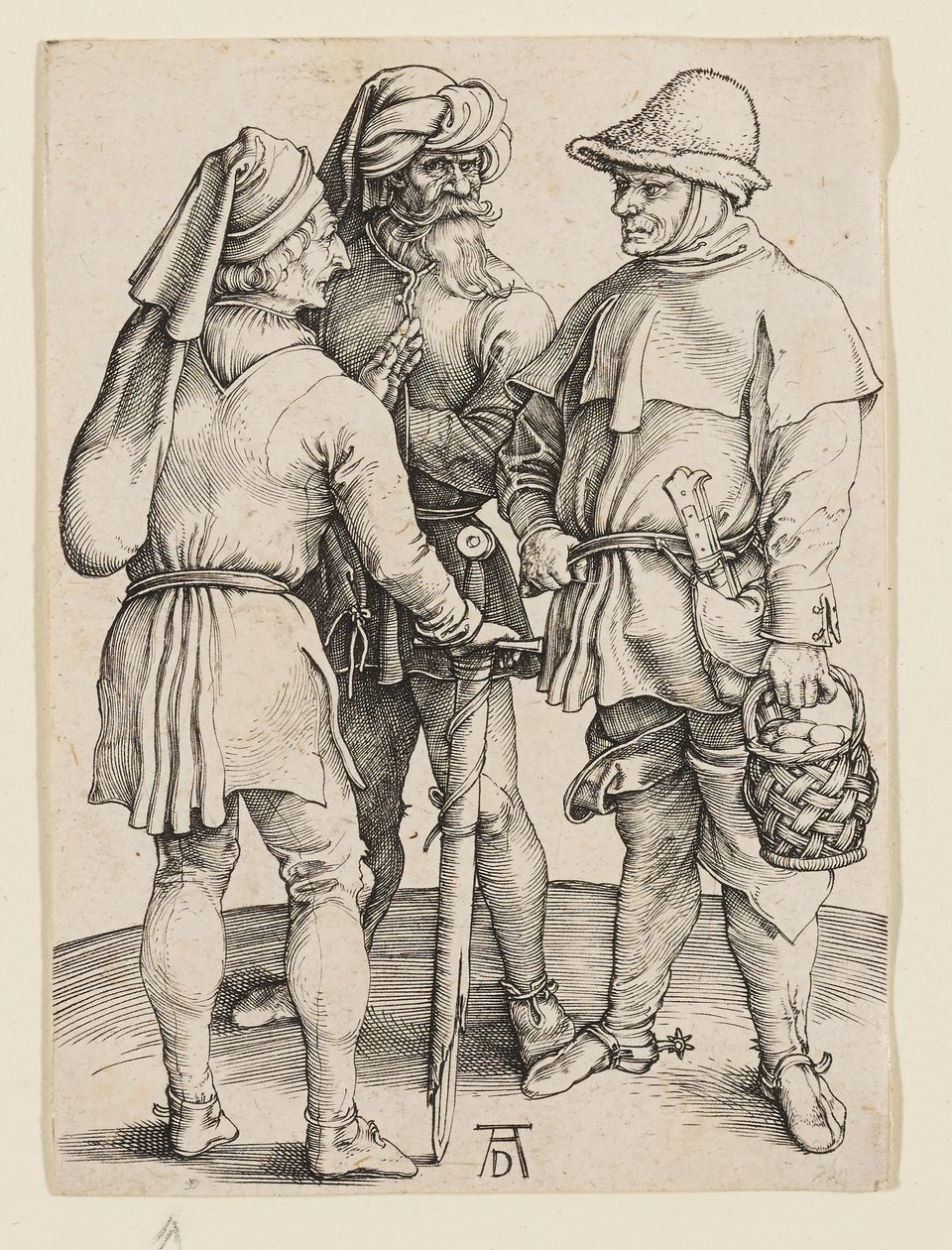 Drie boeren op de markt door Albrecht Dürer