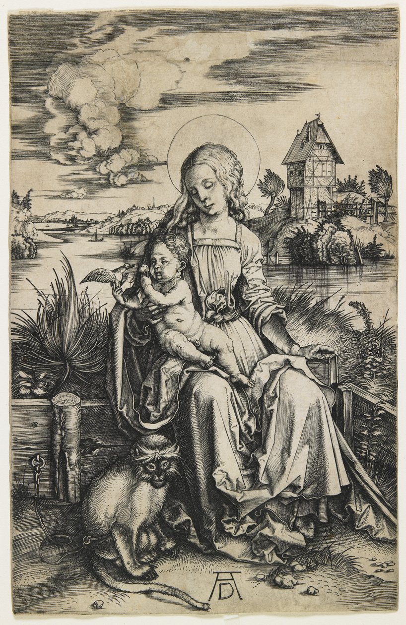 Maagd en Kind met de Aap, ca. 1498 door Albrecht Dürer