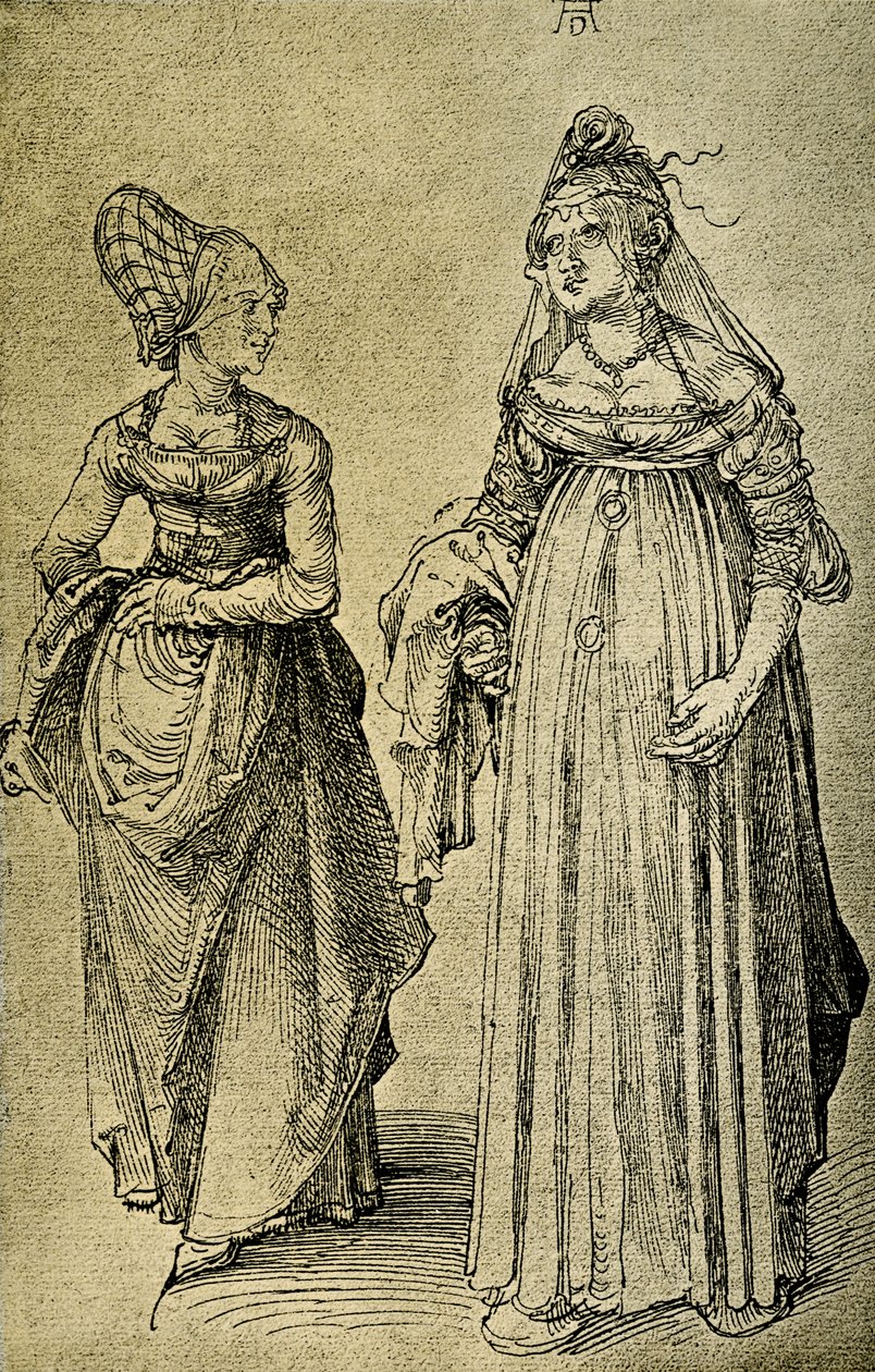 Vrouw uit Neurenberg en Venetiaans door Albrecht Dürer