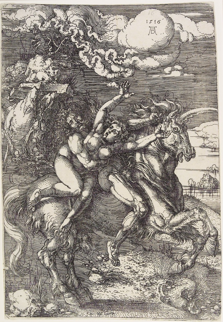 Ontvoering op een eenhoorn door Albrecht Dürer