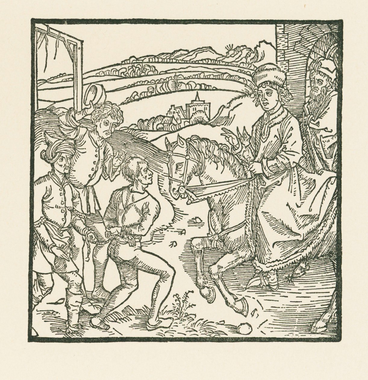 Catonet verlost een boosdoener van de galg door Albrecht Dürer or Duerer