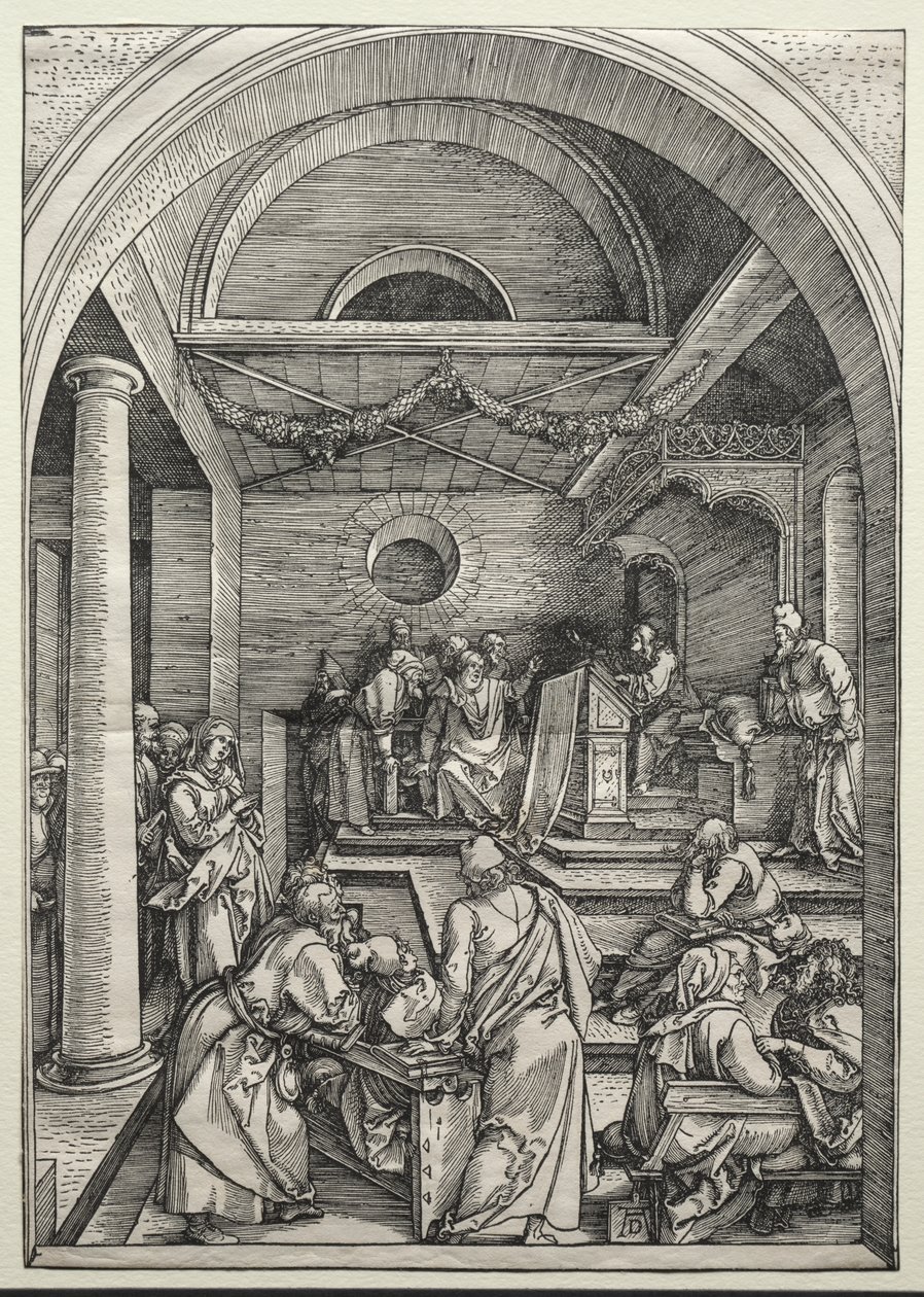 Christus in Discussie met Doktoren door Albrecht Dürer or Duerer
