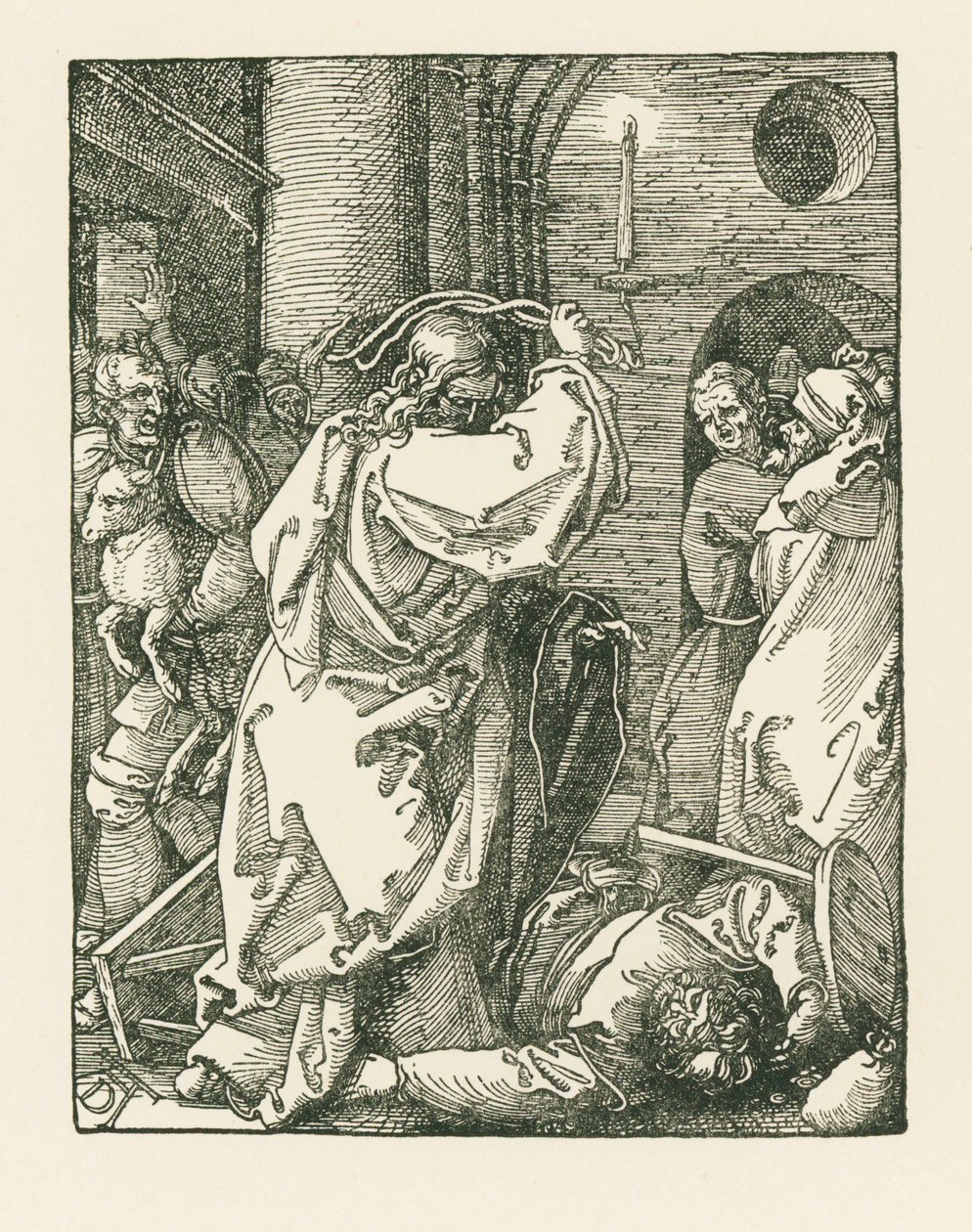 Christus drijft de kooplieden uit de tempel ... door Albrecht Dürer or Duerer