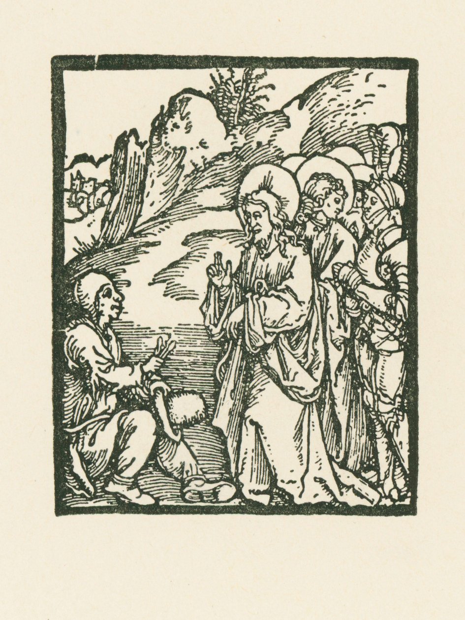 Christus geneest een melaatse door Albrecht Dürer or Duerer