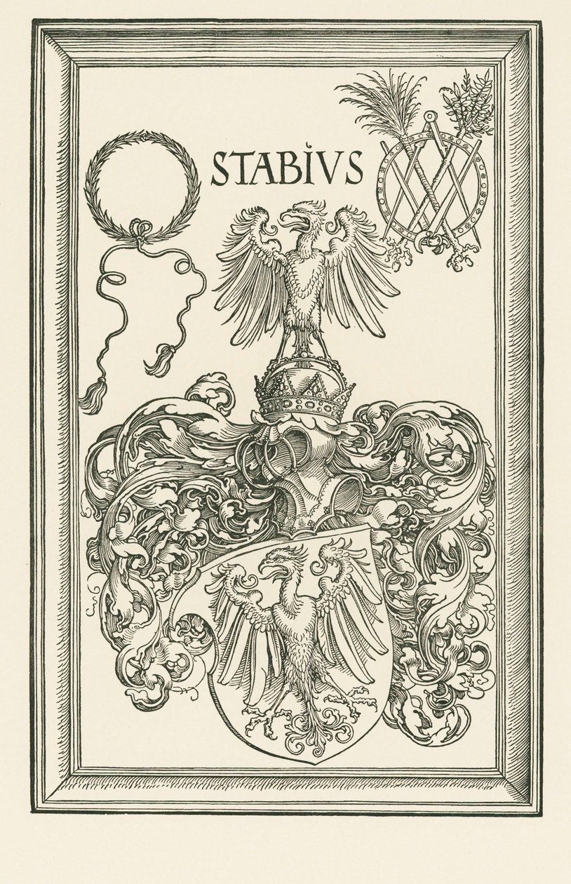 Wapenschild van Johannes Stabius, ca. 1514 (houtsnede) door Albrecht Dürer or Duerer