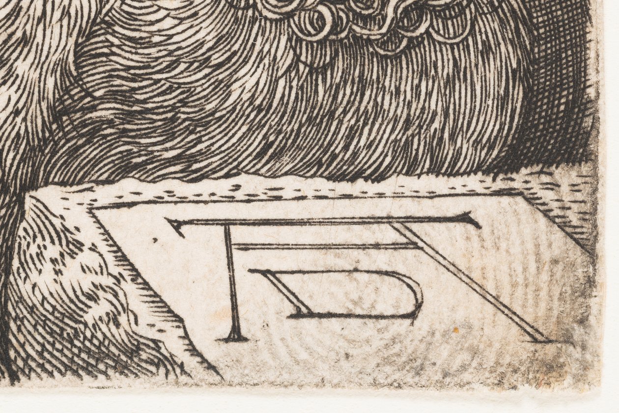 Detail van Christus in het voorgeborchte uit Gegraveerde Passie door Albrecht Dürer or Duerer