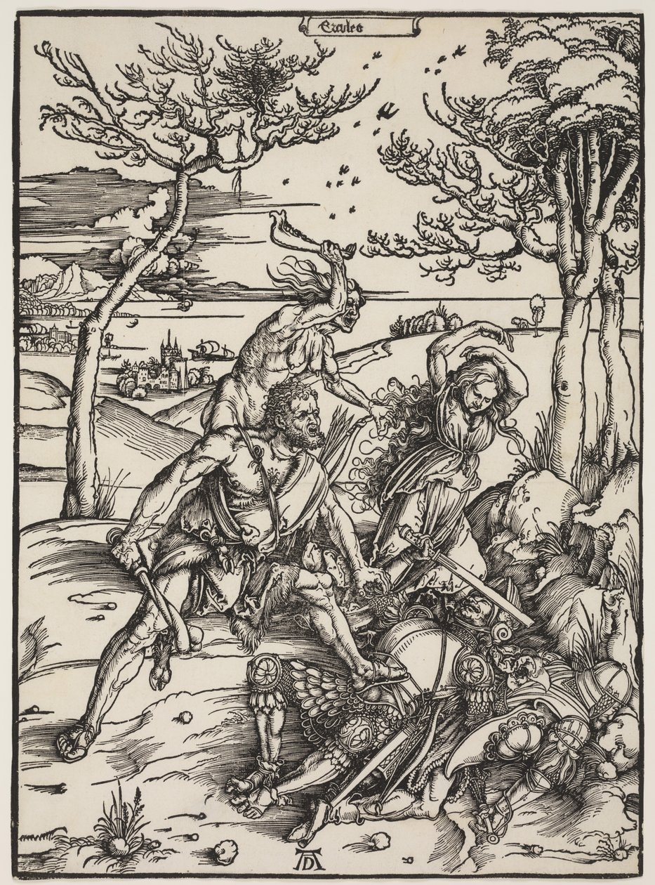 Hercules overwint Cacus, c.1496 door Albrecht Dürer