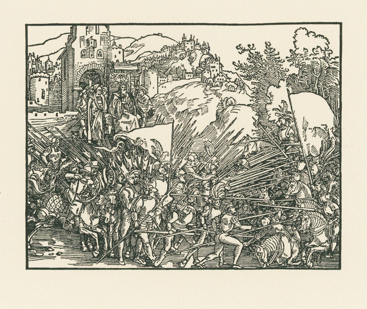 Holofernes vecht tegen de Joden door Albrecht Dürer or Duerer