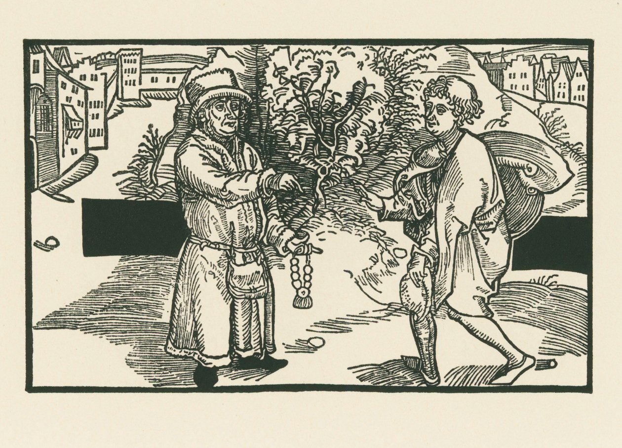 Laches en Parmeno, ca.1492-93 (houtsnede) door Albrecht Dürer or Duerer