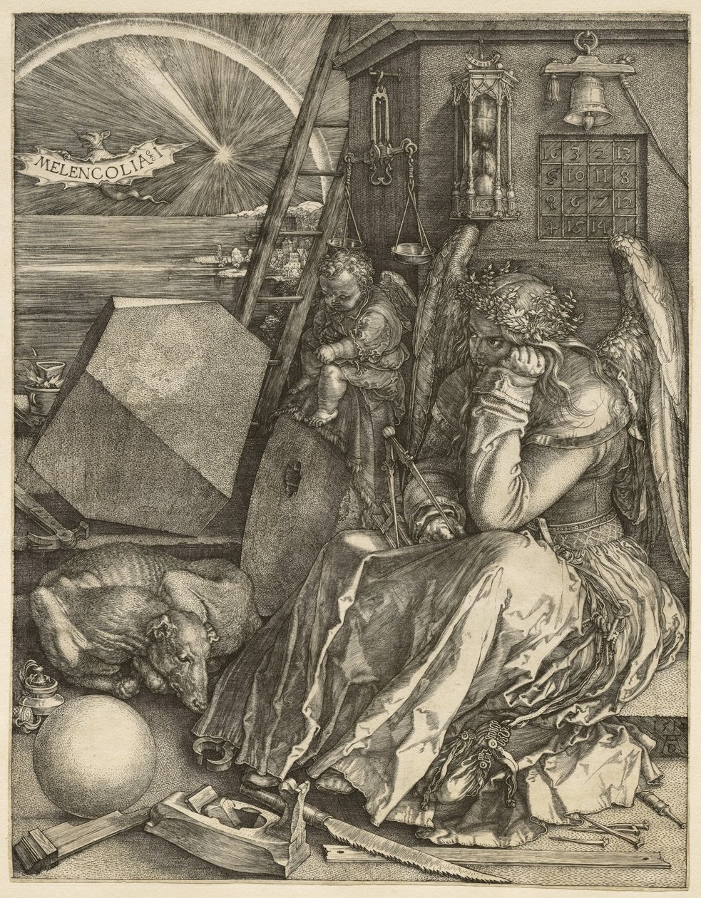 Melencolia I, 1514 door Albrecht Dürer