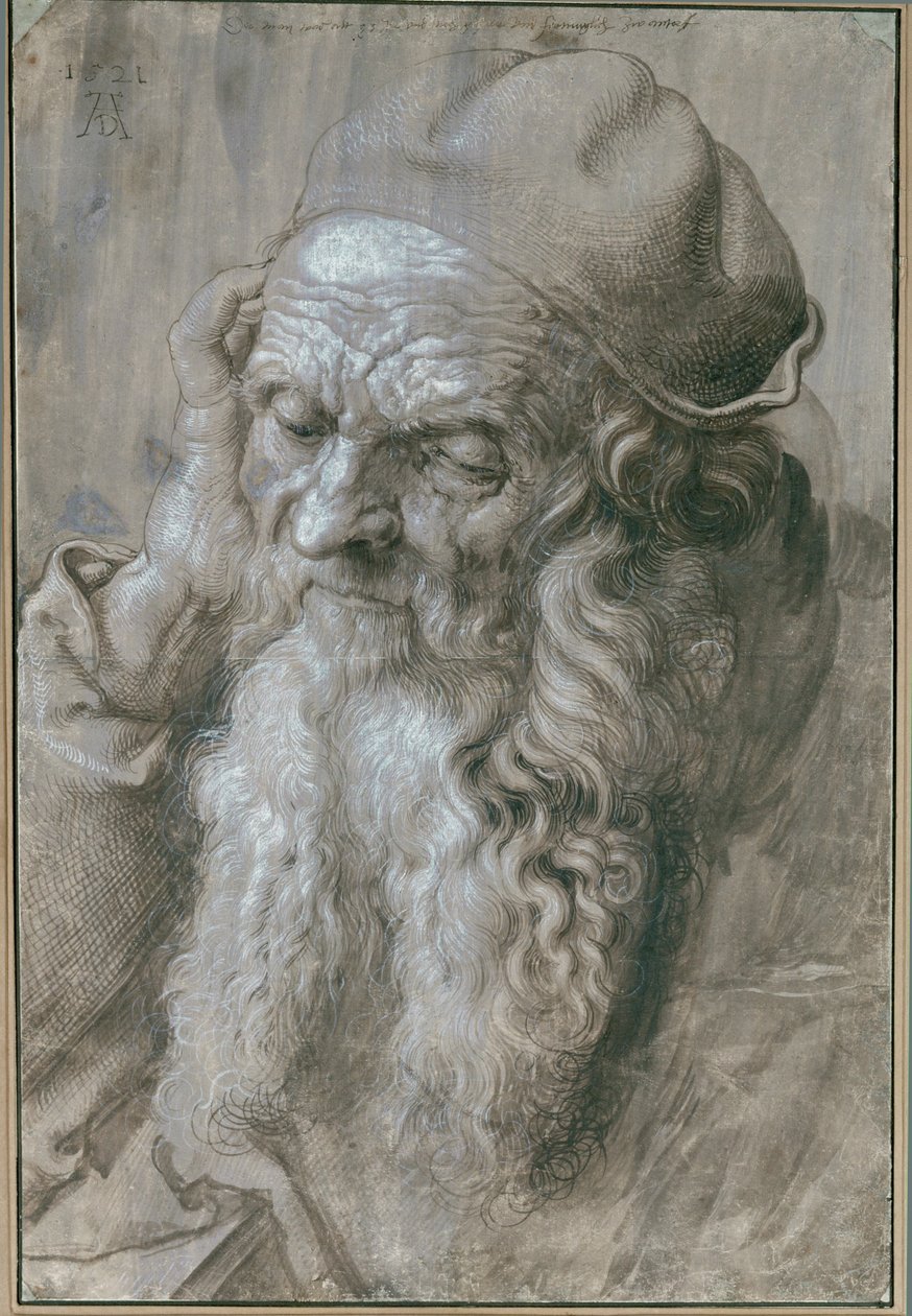 Oude man - Studie voor een heilige door Albrecht Dürer or Duerer