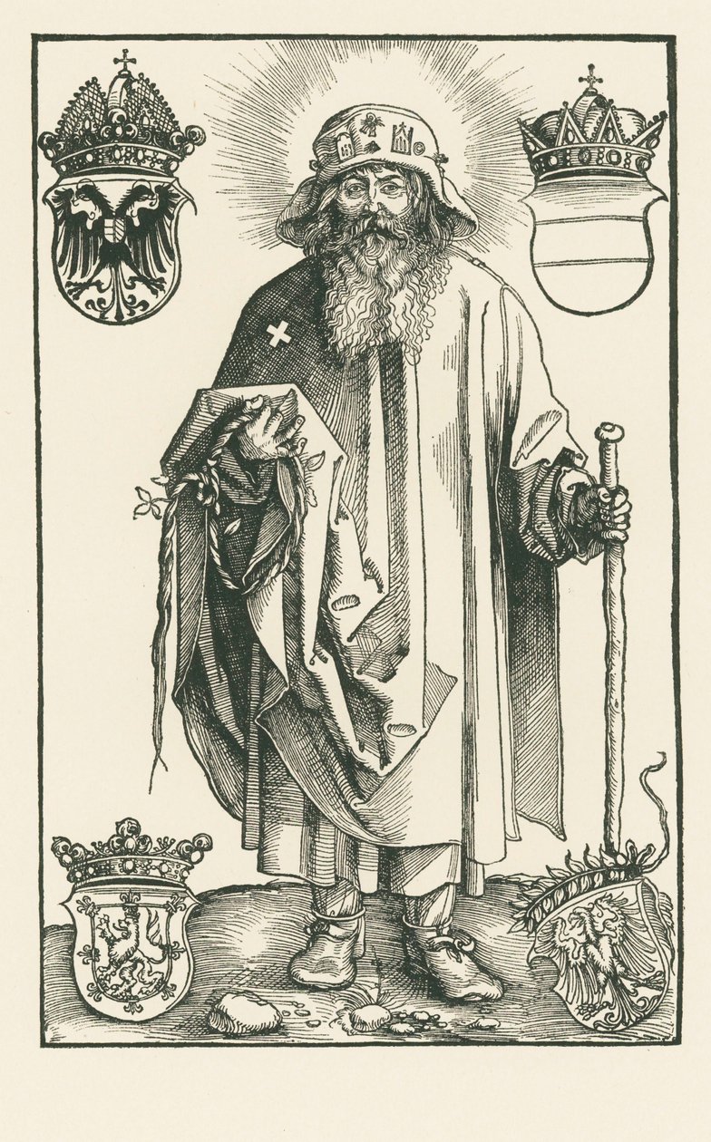 De heilige Coloman als pelgrim door Albrecht Dürer or Duerer