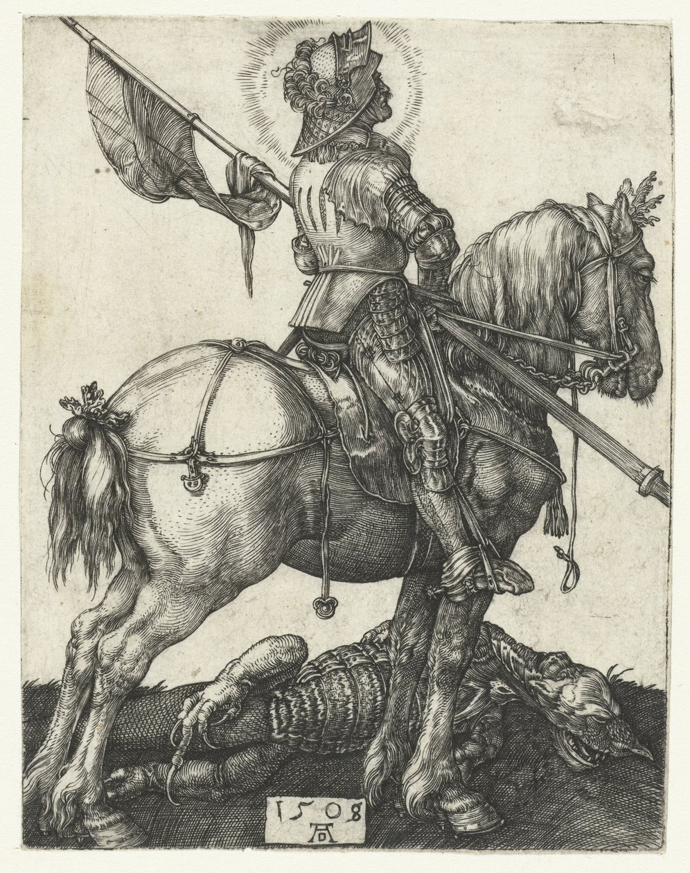 Sint Joris en de dood van de draak door Albrecht Dürer or Duerer