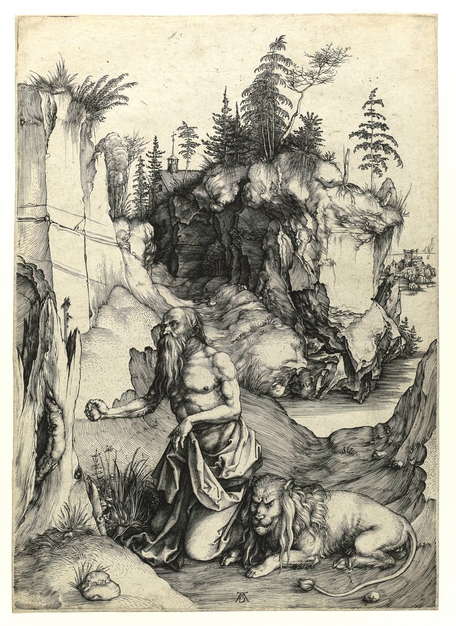 Heilige Hiëronymus boetvaardig, ca. 1497 door Albrecht Dürer