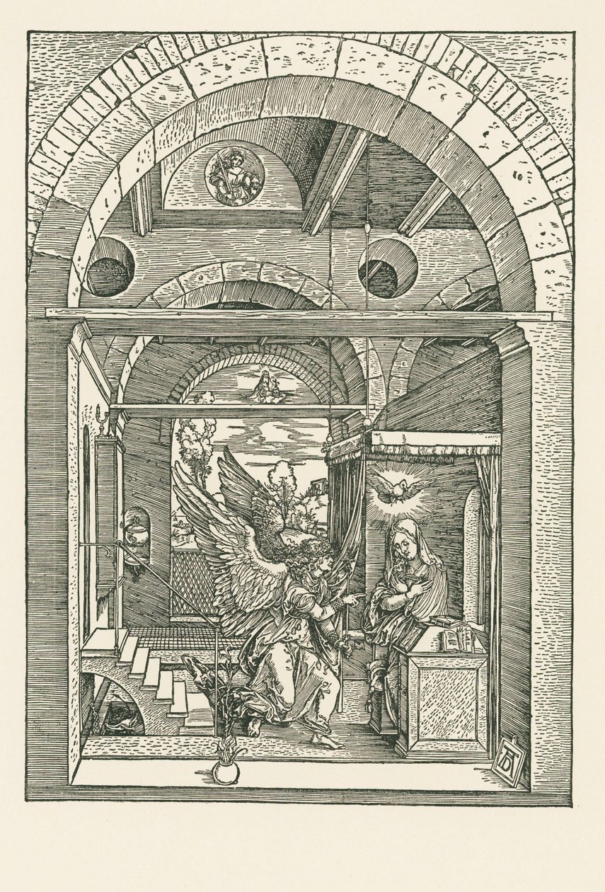 De Annunciatie, c.1503 (houtsnede) door Albrecht Dürer or Duerer