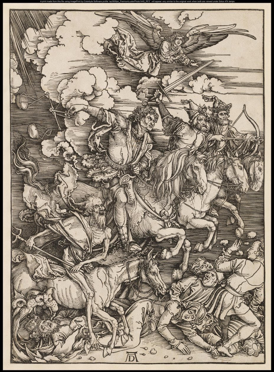 De Apocalyps: De vier ruiters door Albrecht Dürer or Duerer