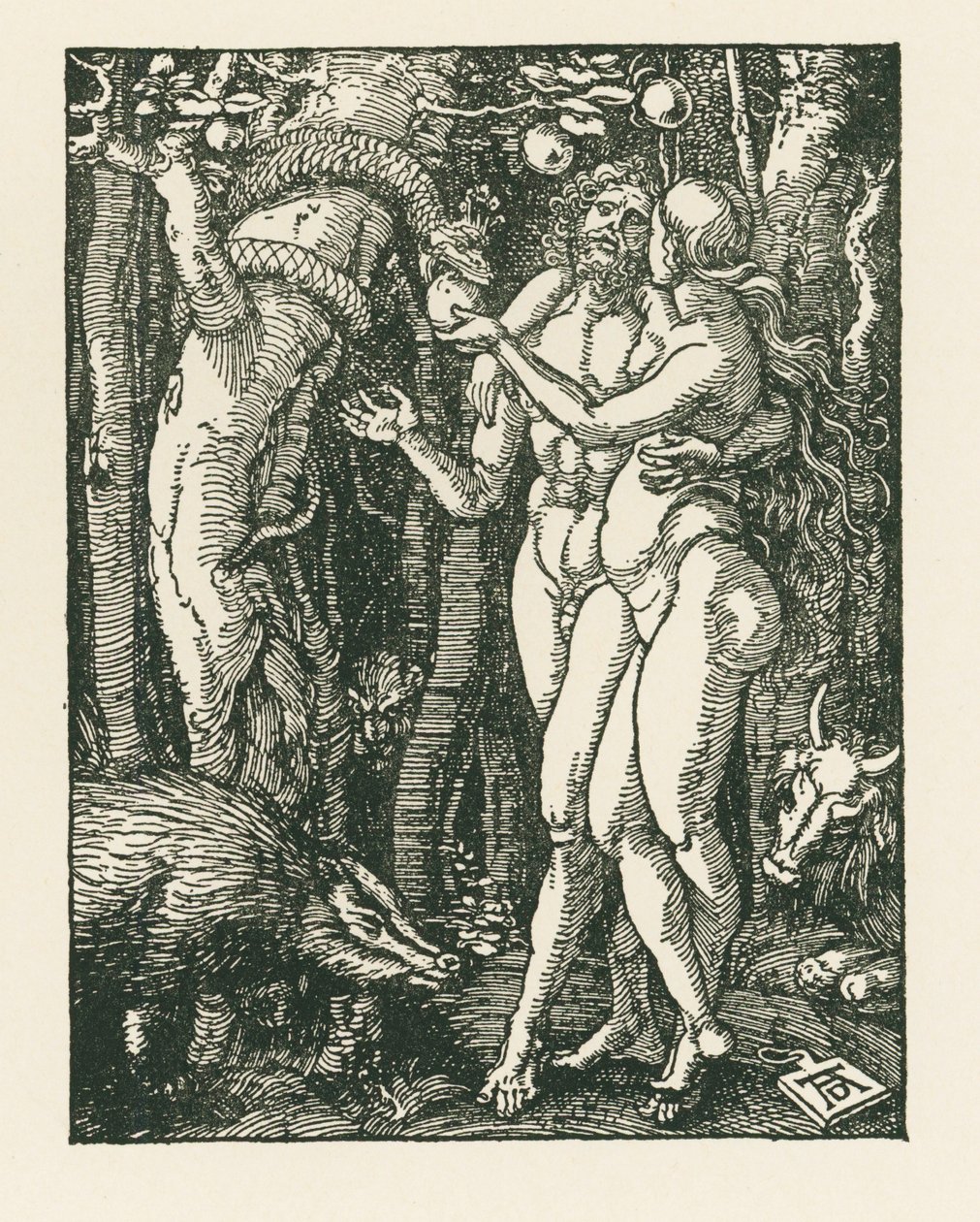 De zondeval van de mens, ca. 1510 (houtsnede) door Albrecht Dürer or Duerer