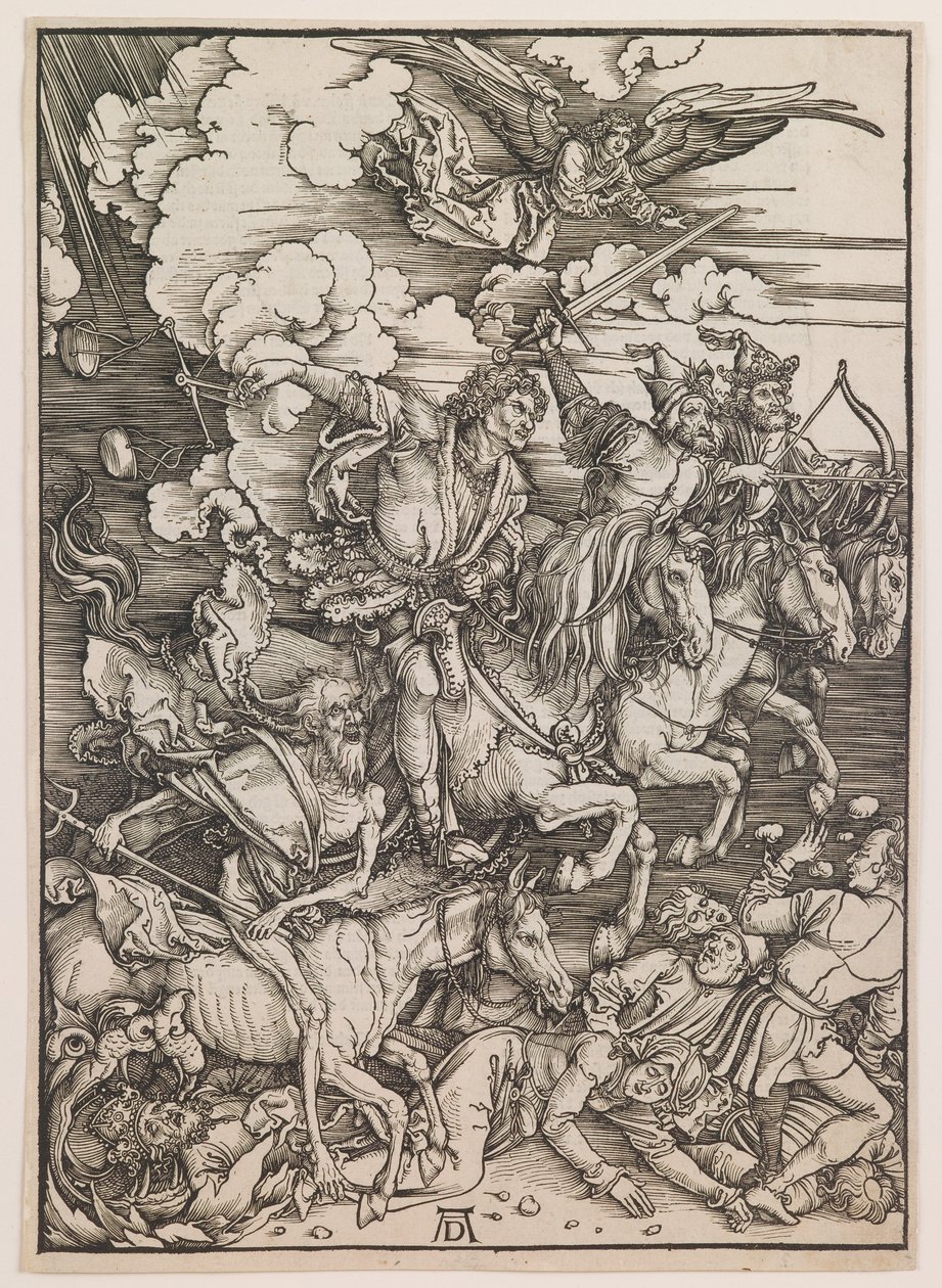 De vier ruiters van de Apocalyps, uit "De Apocalyps", ca. 1497-98 (houtsnede) door Albrecht Dürer or Duerer