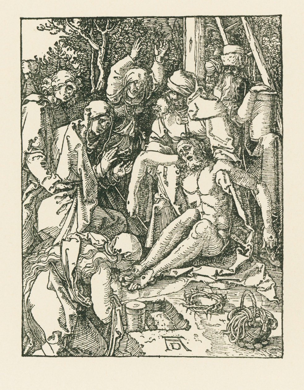 De bewening van Christus, ca. 1509-10 (houtsnede) door Albrecht Dürer or Duerer