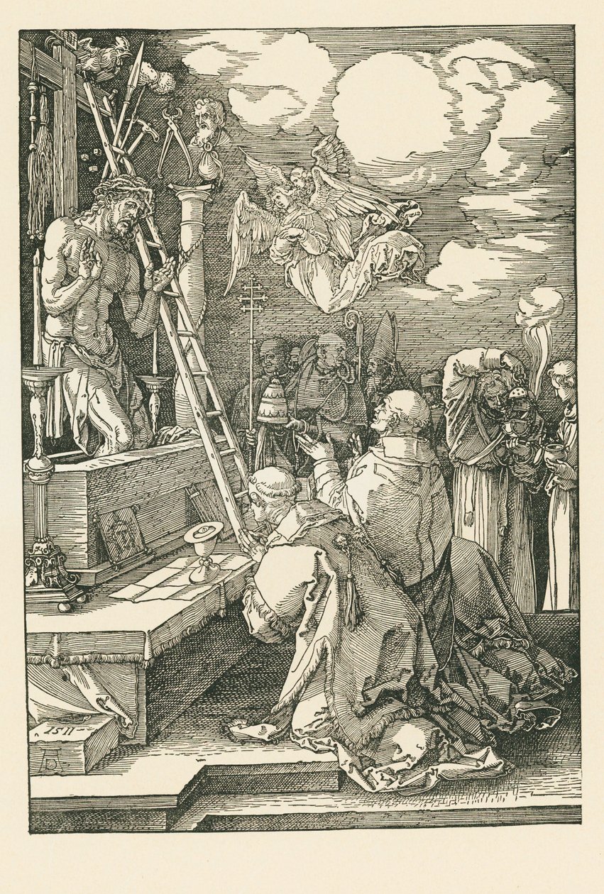 De mis van Sint Gregorius door Albrecht Dürer or Duerer