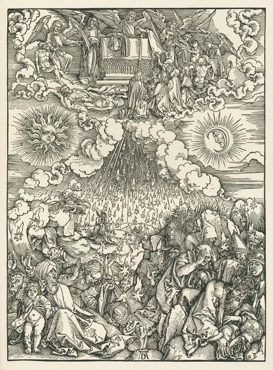 De opening van het vijfde en zesde zegel. De Openbaring van Johannes, ca. 1497-98 (houtsnede) door Albrecht Dürer or Duerer