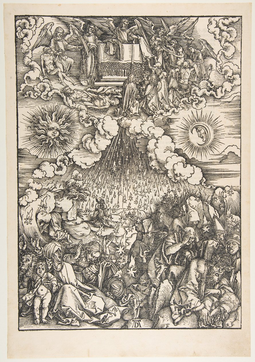 De opening van het vijfde en zesde zegel, uit de Apocalyps door Albrecht Dürer