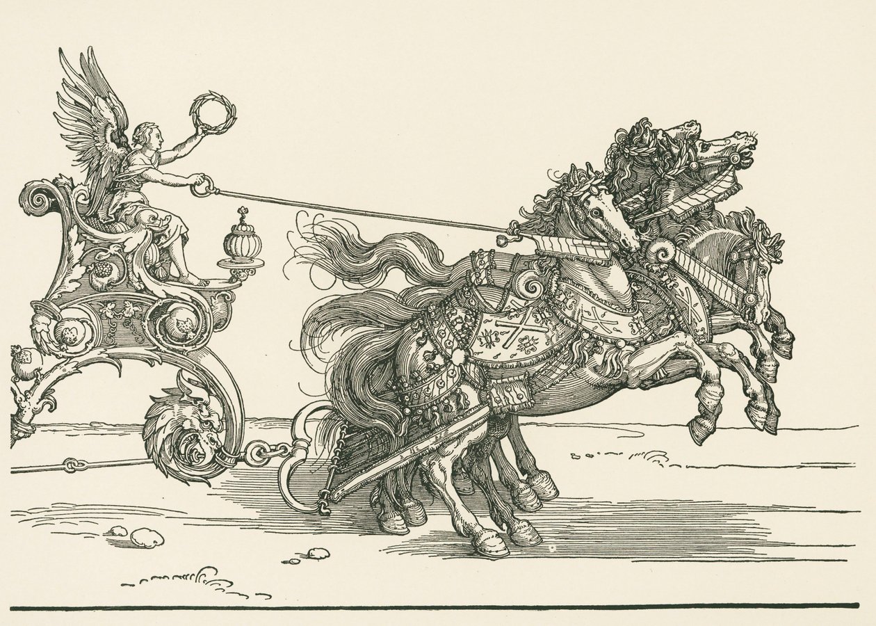 De kleine triomfwagen of het Bourgondische huwelijk door Albrecht Dürer or Duerer