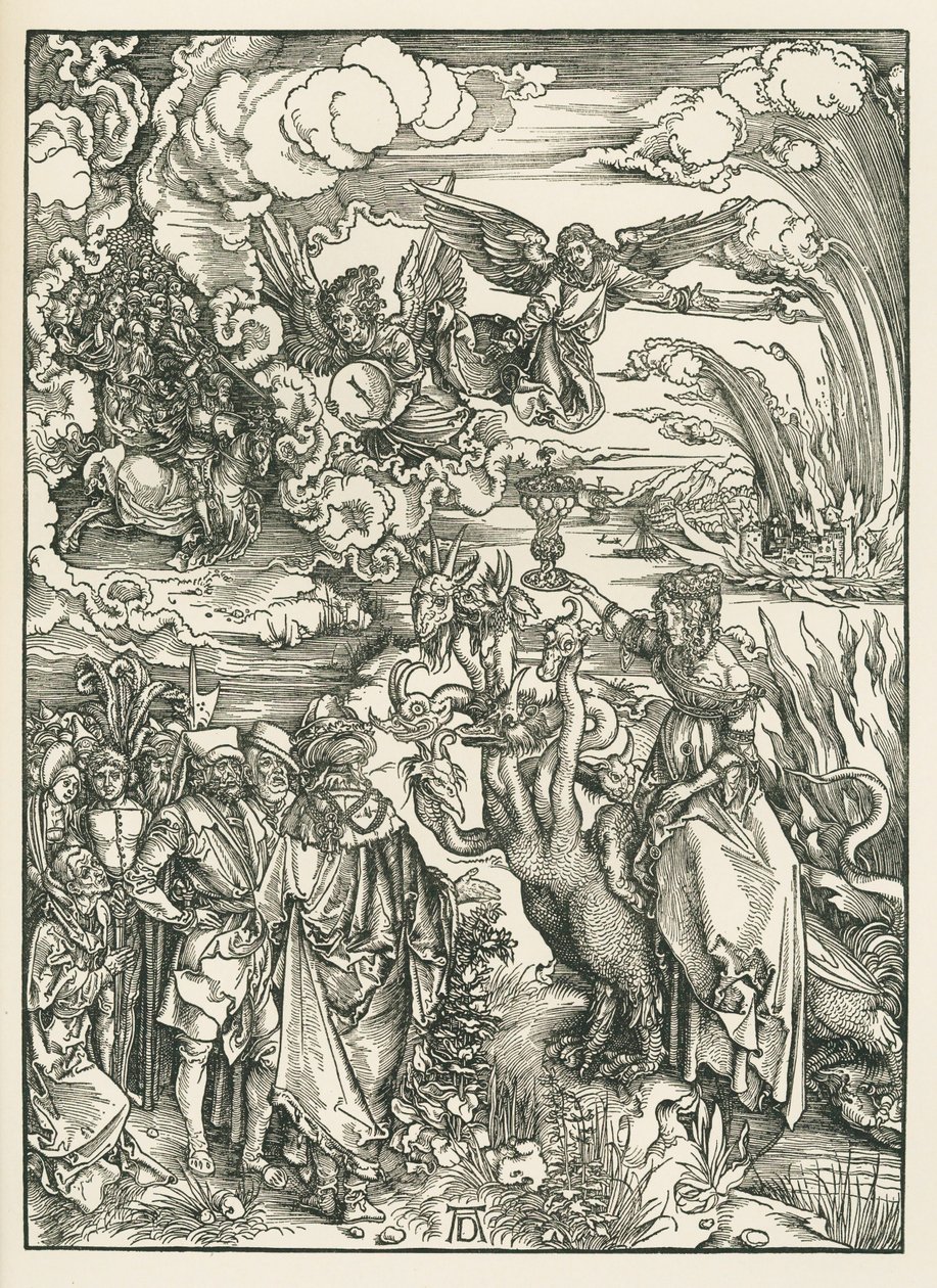 De hoer van Babylon. De Openbaring van Johannes, ca. 1496-97 (houtsnede) door Albrecht Dürer or Duerer