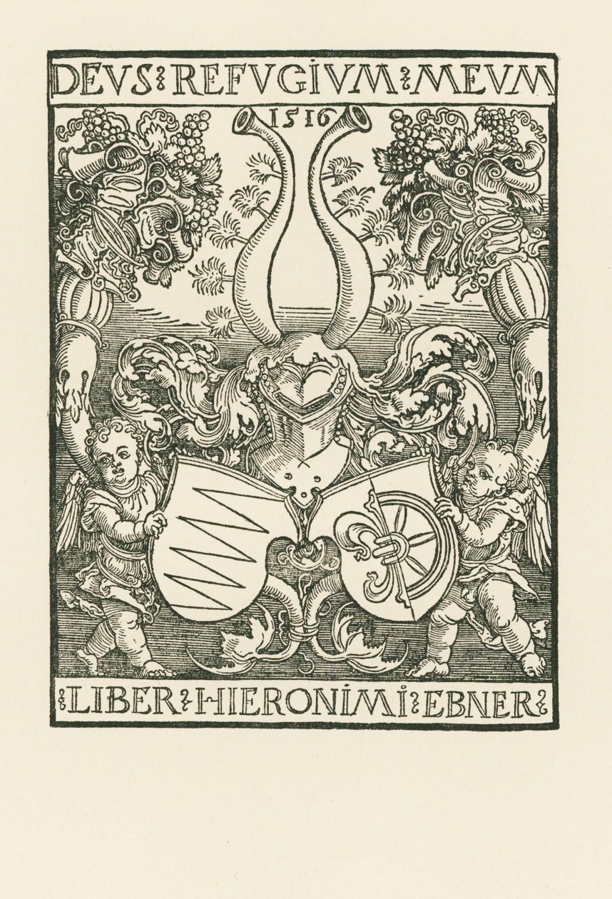 De boekplaat van Hieronymus Ebner door Albrecht Dürer or Duerer