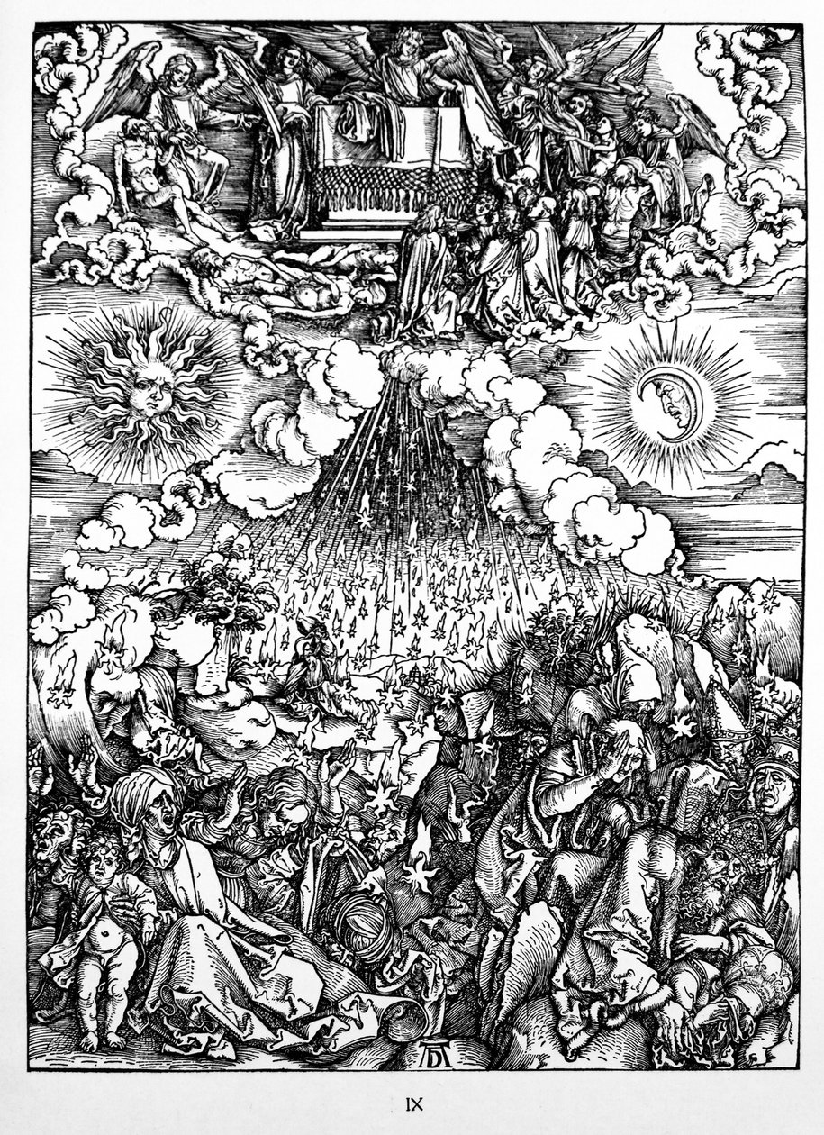 De opening van het vijfde en zesde zegel door Albrecht Dürer or Duerer