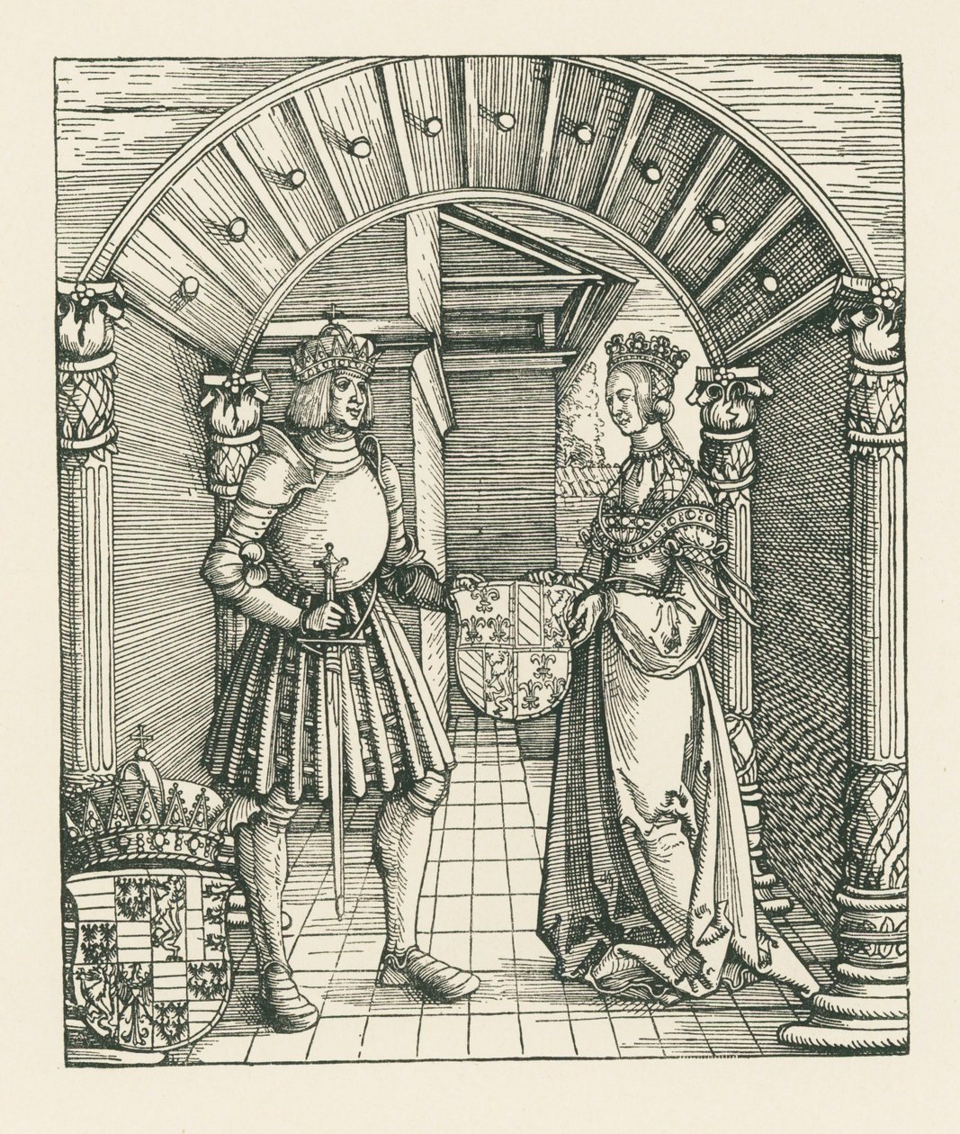 Triomfboog voor keizer Maximiliaan I door Albrecht Dürer or Duerer