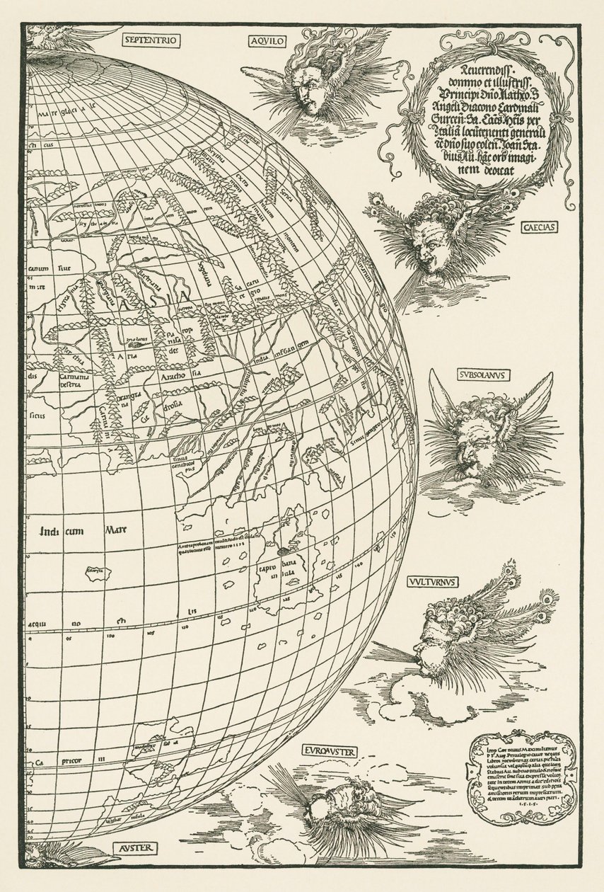 Wereldkaart van Johannes Stabius door Albrecht Dürer or Duerer