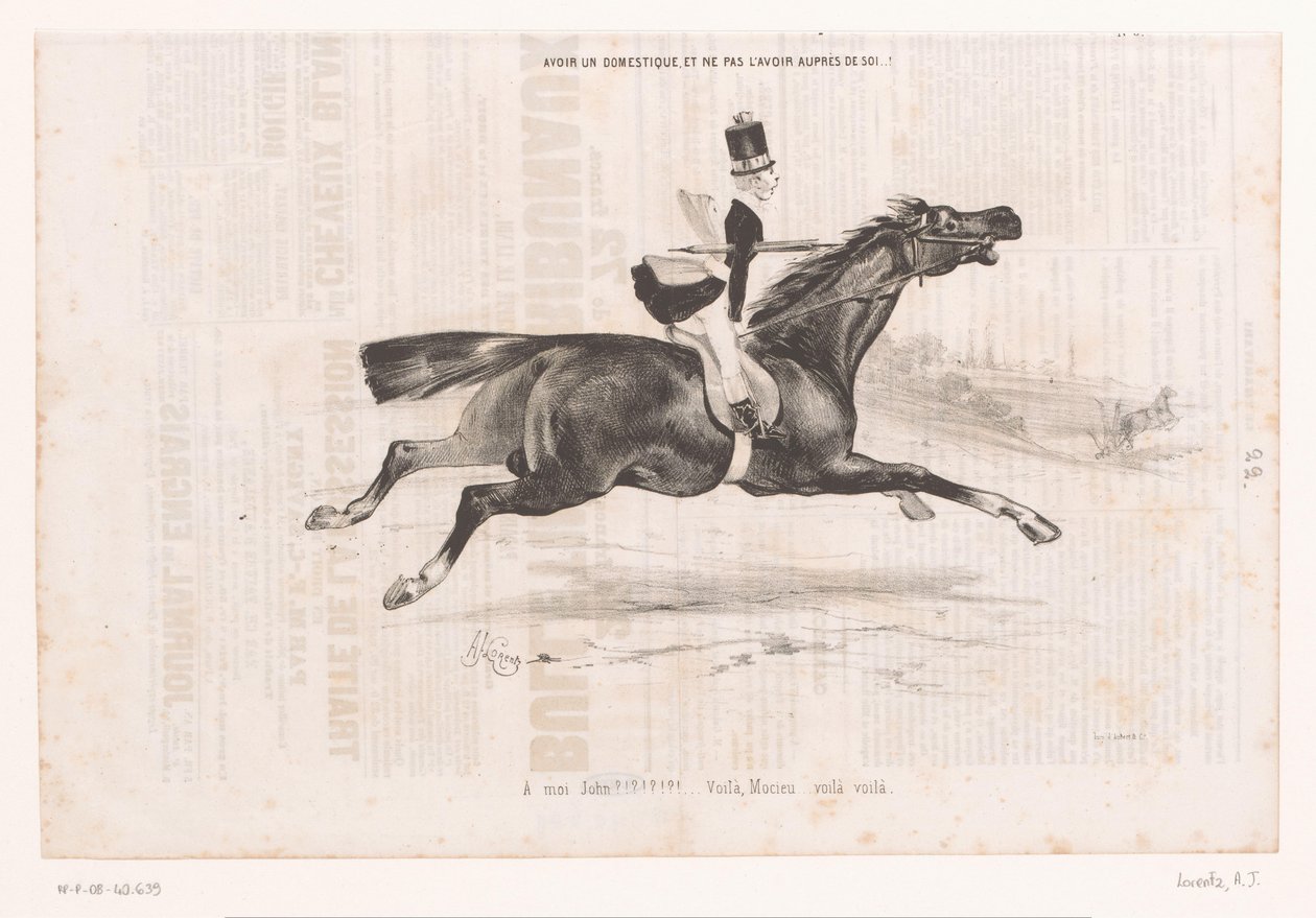 Jongeman op galopperend paard door Alcide Joseph Lorentz