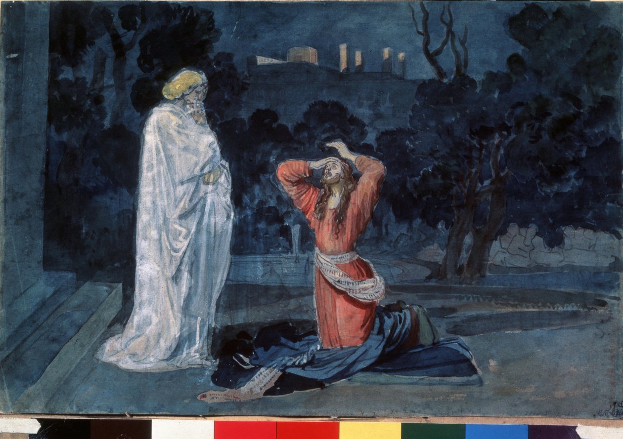 Jezus in de tuin van Gethsemane door Aleksandr Andreevich Ivanov
