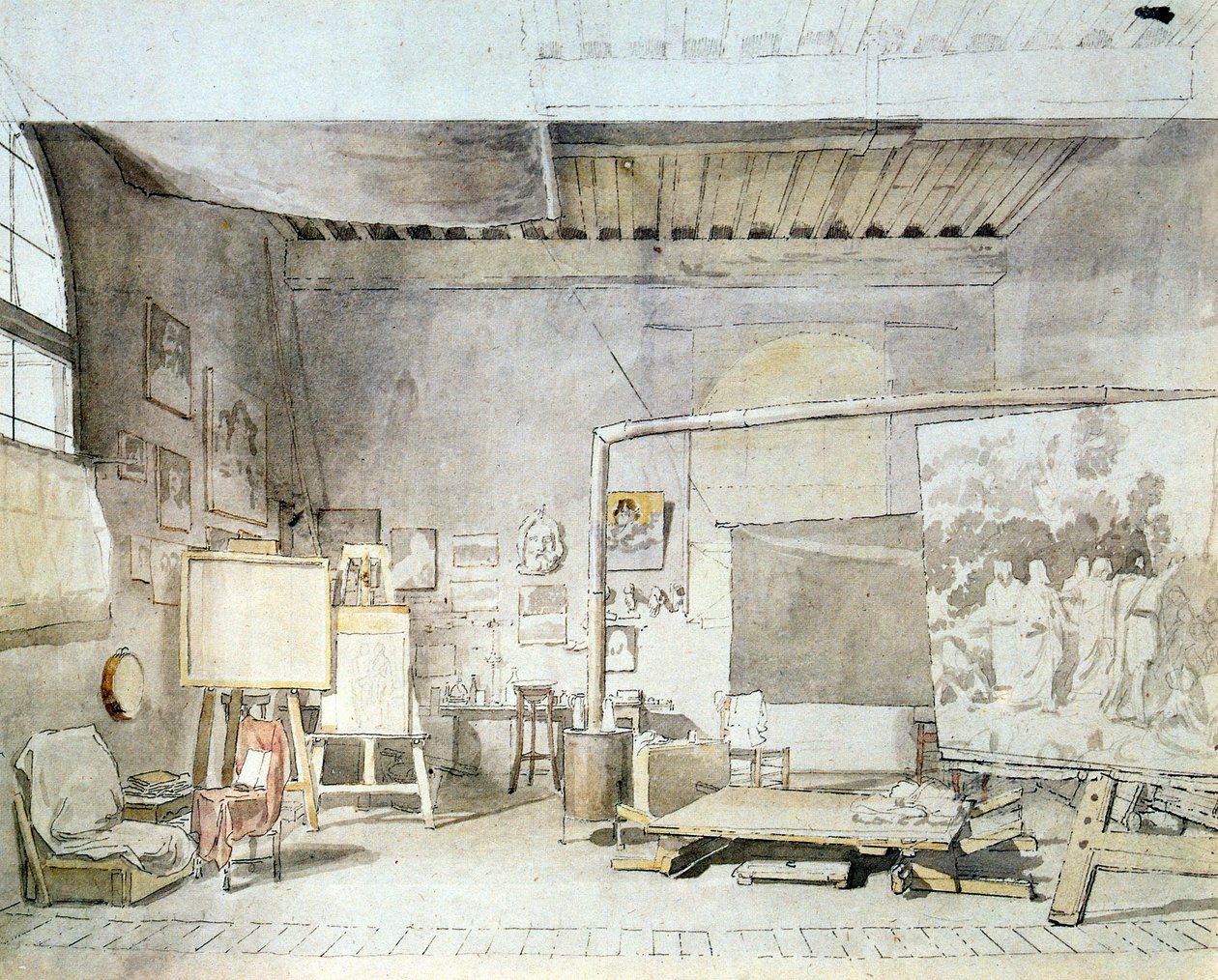 Atelier van de kunstenaar in Rome door Aleksandr Andreevich Ivanov