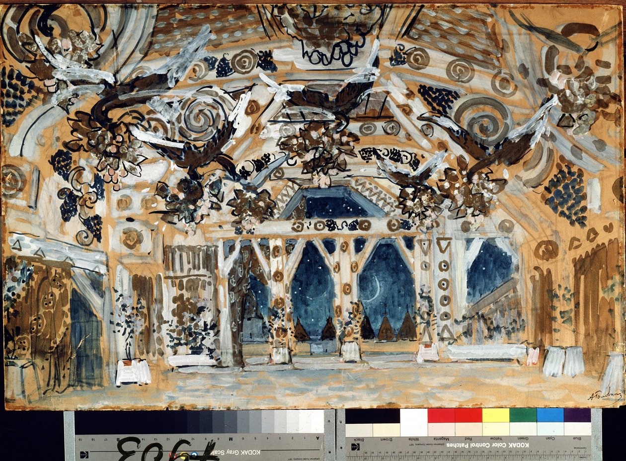 Decor voor het toneelstuk De dame van de zee van H. Ibsen door Aleksandr Jakovlevic Golovin