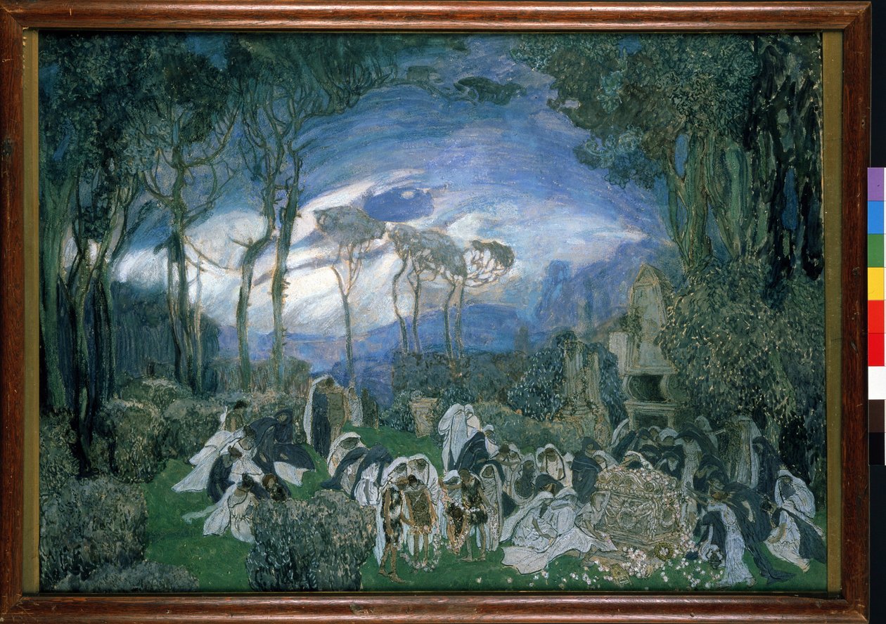 Voorbereidend decor voor de opera 