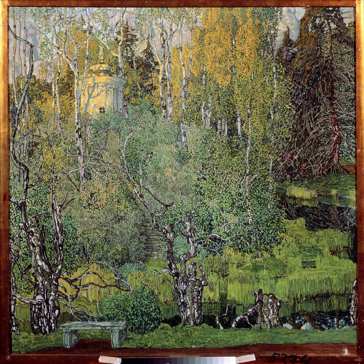 Het Neskuchny-park in Moskou door Aleksandr Jakovlevic Golovin