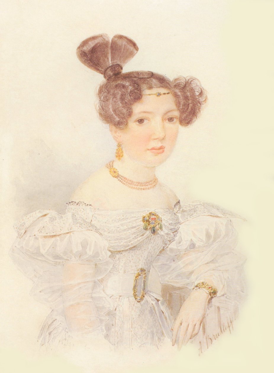 Portret van Yekaterina Ivanovna Zagryazhskaya door Aleksandr Pavlovich Bryullov