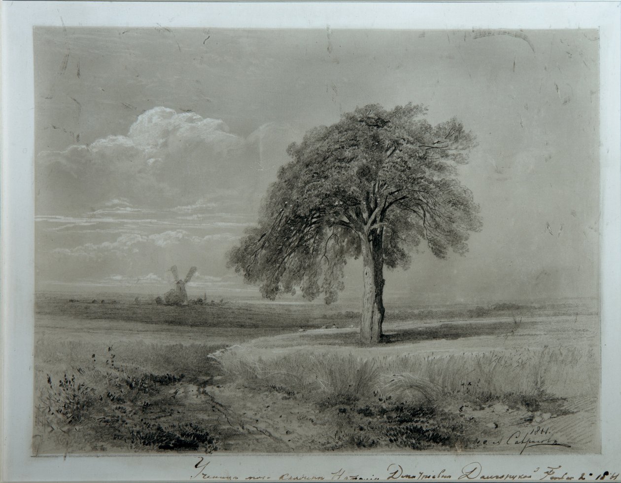 Landschap met molen door Alexei Kondratjewitsch Sawrassow
