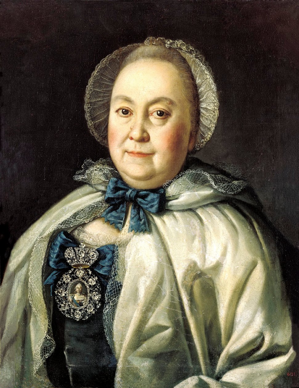 Portret van de hofdame gravin Maria A. Rumyantseva door Aleksei Petrovich Antropov