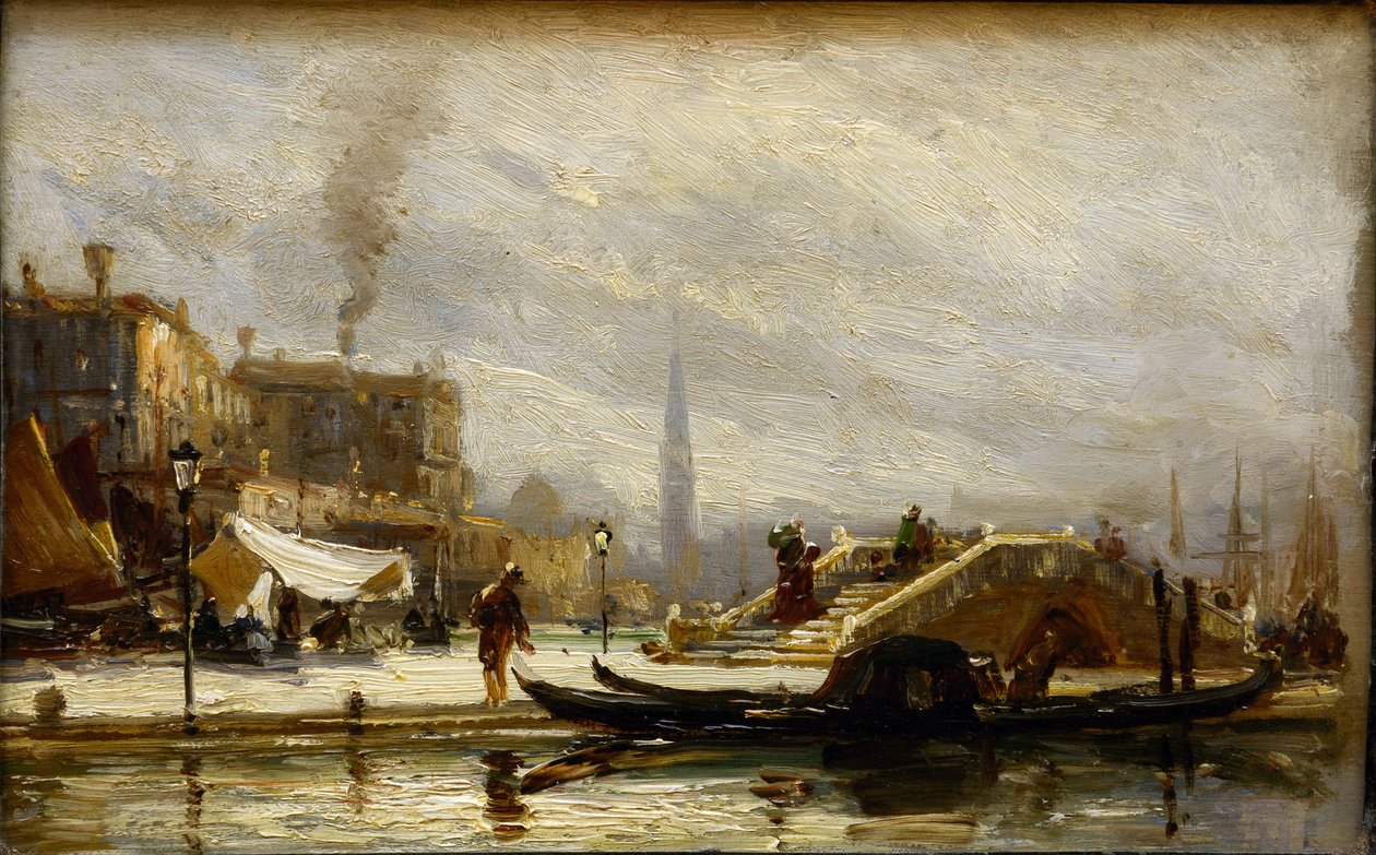 Venetië bij het treinstation. Middag door Aleksei Petrovich Bogolyubov