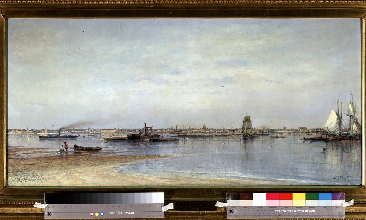 Uitzicht op de oevers van de rivier de Neva in Sint-Petersburg door Aleksei Petrovich Bogolyubov