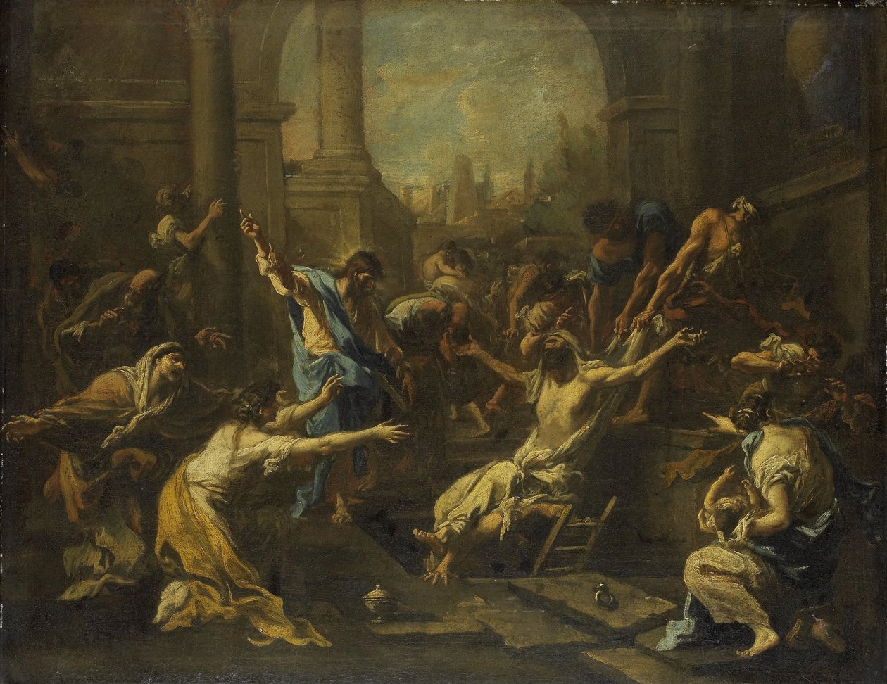 De opwekking van Lazarus door Alessandro Magnasco