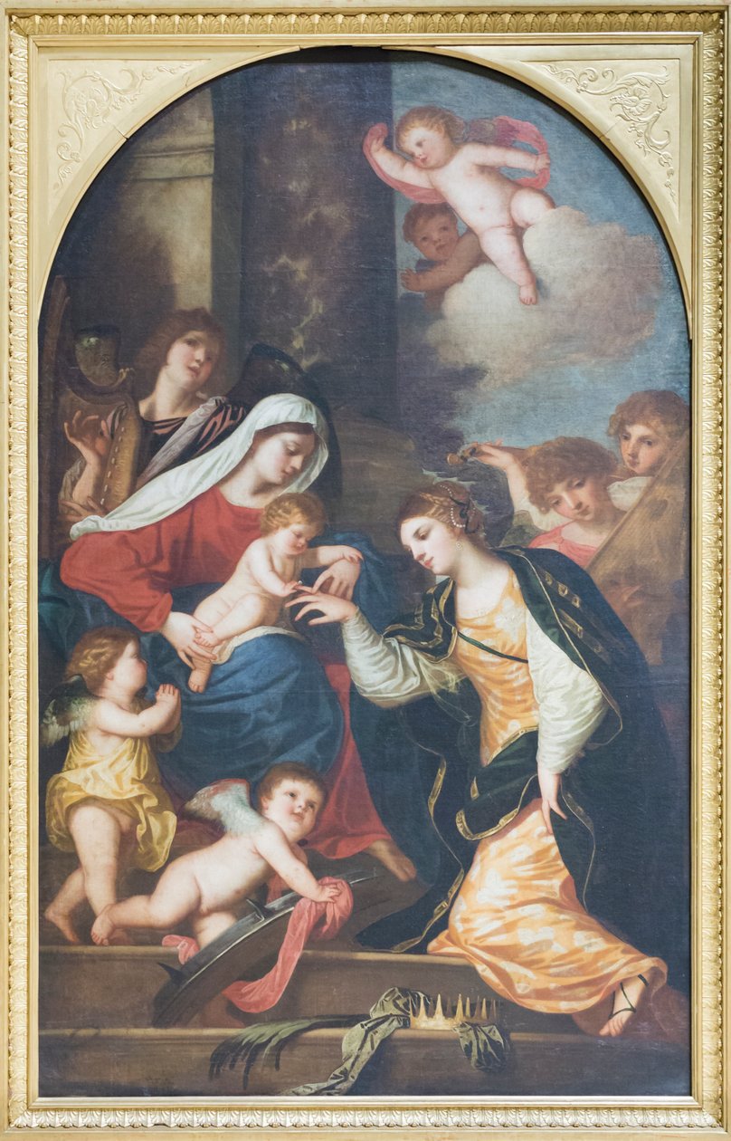 Mystieke bruiloft van Sint-Catharina door Alessandro (1588 1648) Varotari