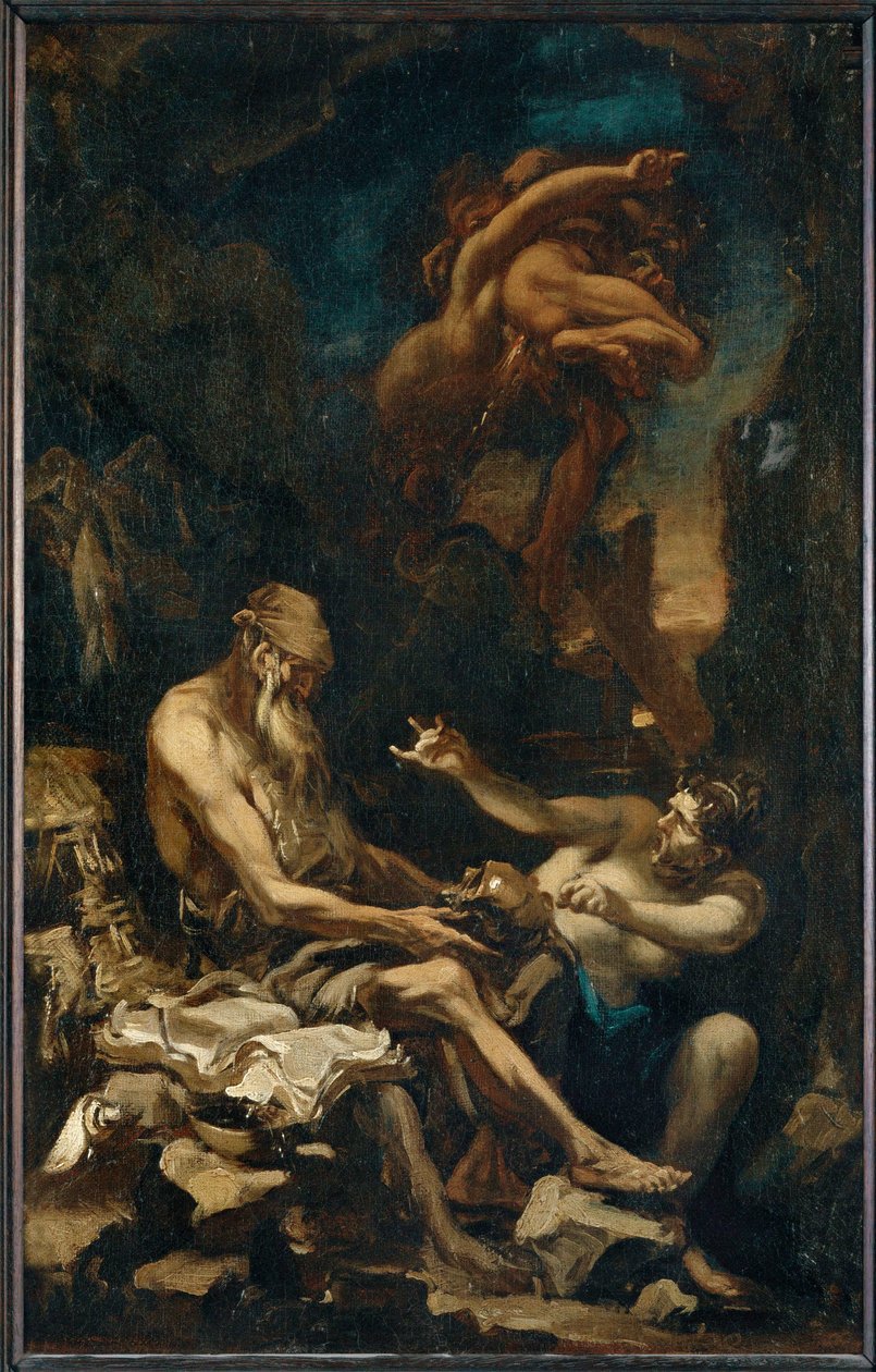 De bekoring van Sint Antonius de Grote ... door Alessandro (style of) Magnasco