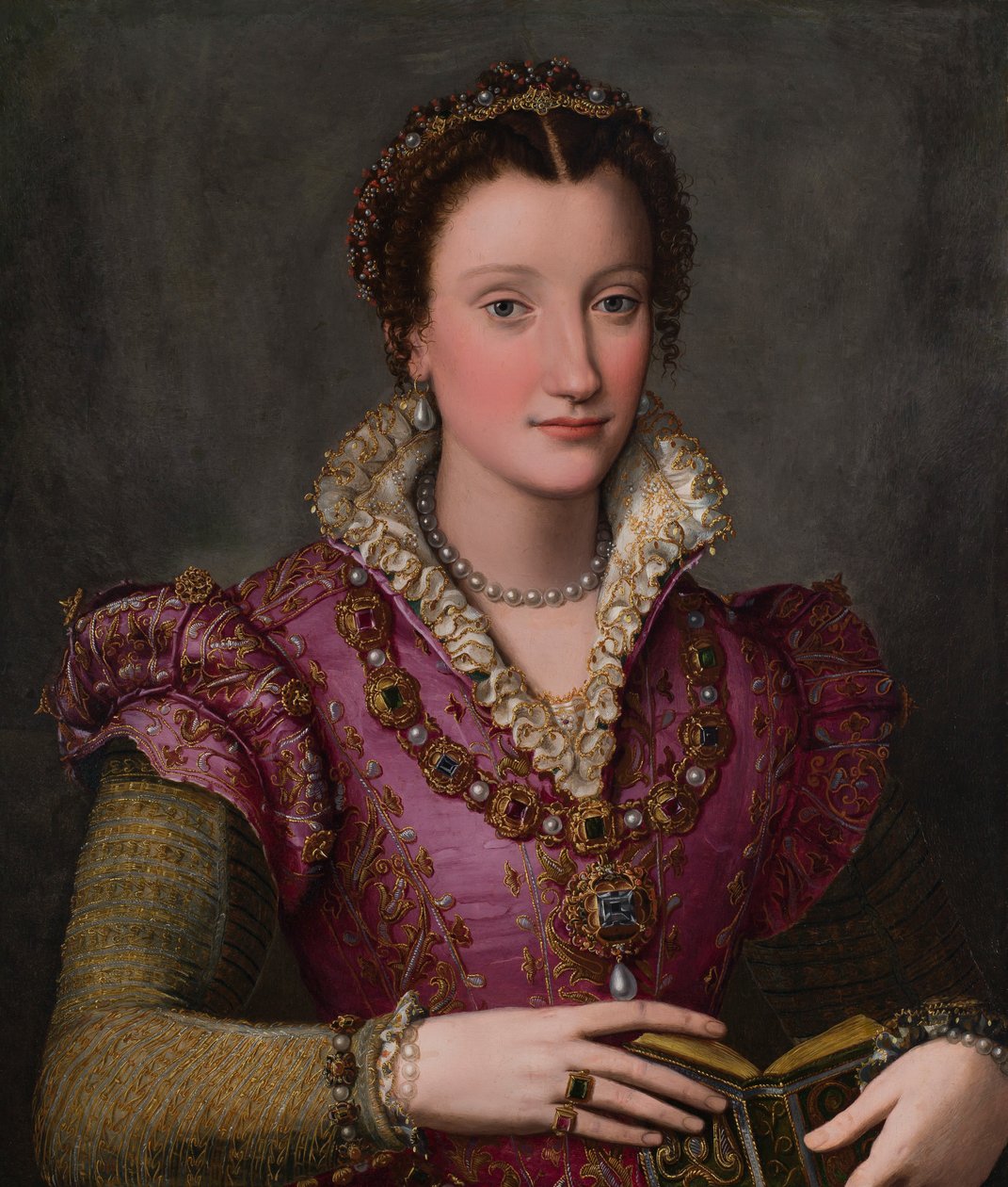 Portret van een dame, waarschijnlijk Camilla Martelli de’Medici door Alessandro Allori